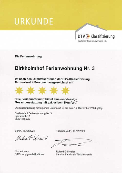 DTV Klassifizierung Ferienwohnung 3