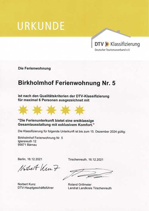 DTV Klassifizierung Ferienwohnung 5