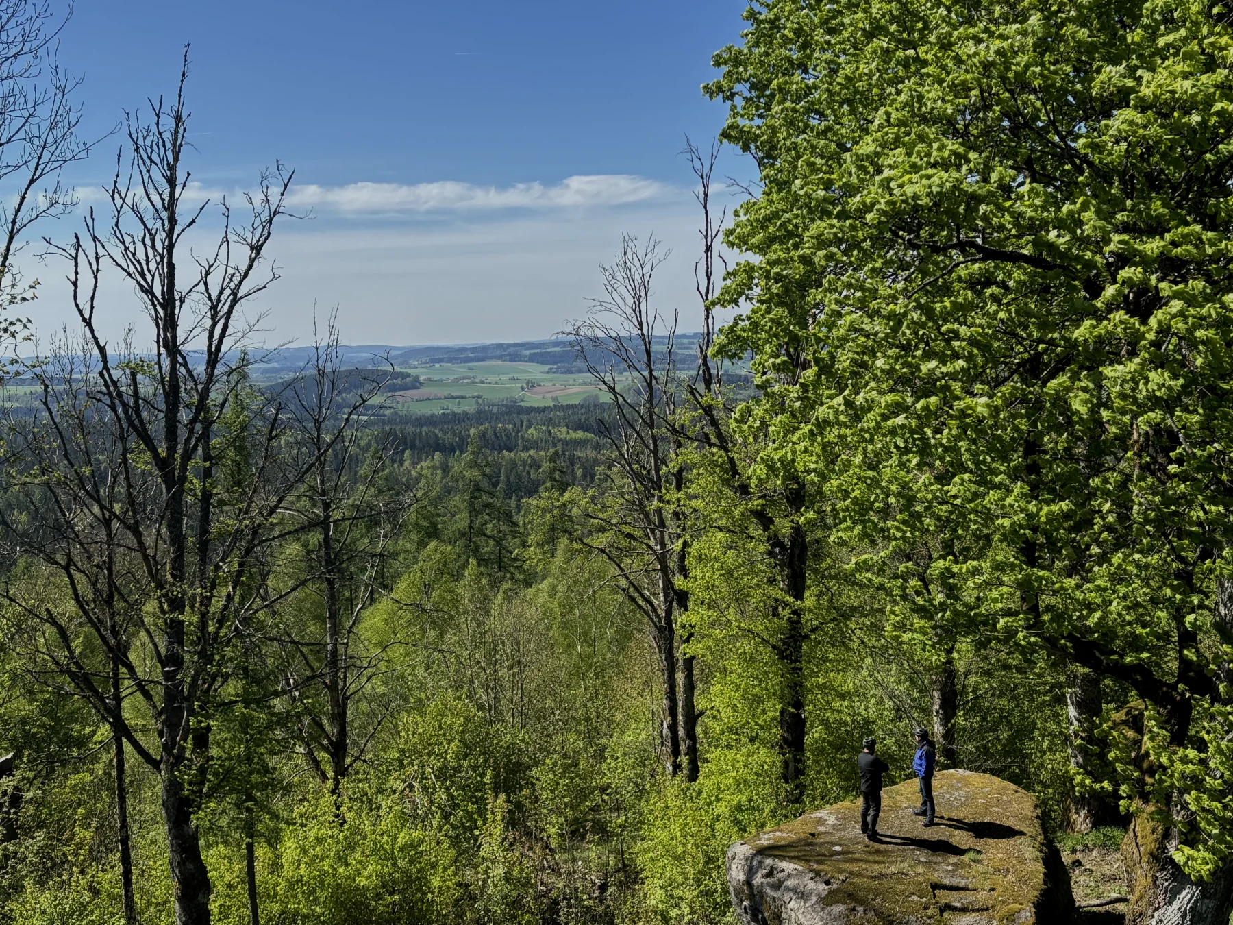 Radfahrergruppe an der Burgruine Haselstein während des Radlersonntags