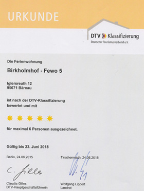 DTV-Klassifizierung FeWo/FH und Privatzimmer