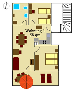 plan for flat 1 with terrace