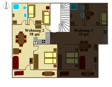 plan for flat 2 with balkony